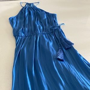 Halter top blue maxi dress
